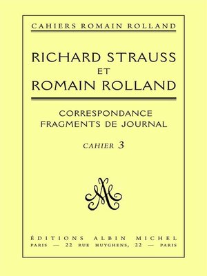 cover image of Correspondance entre Richard Strauss et Romain Rolland